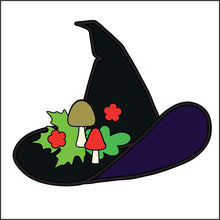 OL3443 - MDF 8.5cm mini witches hat optional hanging  Kit - Autumn - Olifantjie - Wooden - MDF - Lasercut - Blank - Craft - Kit - Mixed Media - UK