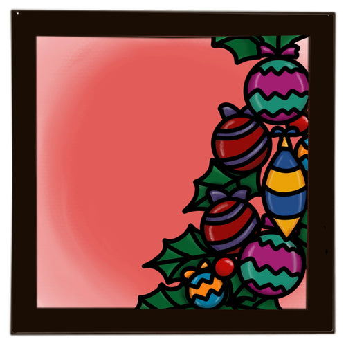 OL4060 - MDF Ladder Insert Tile - Christmas Baubles Tile doodle - Olifantjie - Wooden - MDF - Lasercut - Blank - Craft - Kit - Mixed Media - UK