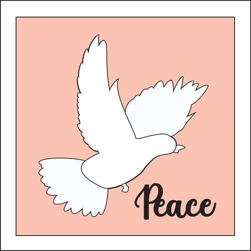 OL3357 - MDF Ladder Insert Tile - Dove Peace - Olifantjie - Wooden - MDF - Lasercut - Blank - Craft - Kit - Mixed Media - UK