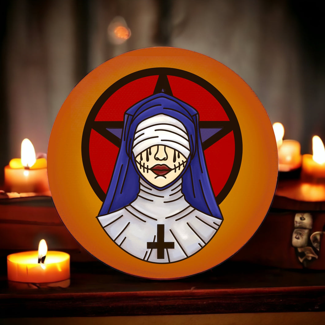 OL3549 - MDF Nun Plaque style 2 - Olifantjie - Wooden - MDF - Lasercut - Blank - Craft - Kit - Mixed Media - UK