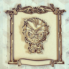 OL3256 - MDF - Werewolf - Creepy Halloween Frame Optional Hanging Doodle Kit - Olifantjie - Wooden - MDF - Lasercut - Blank - Craft - Kit - Mixed Media - UK