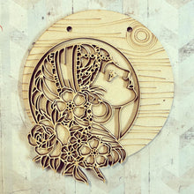 OL3220 - MDF Doodle Boho Woman Plaque - Olifantjie - Wooden - MDF - Lasercut - Blank - Craft - Kit - Mixed Media - UK