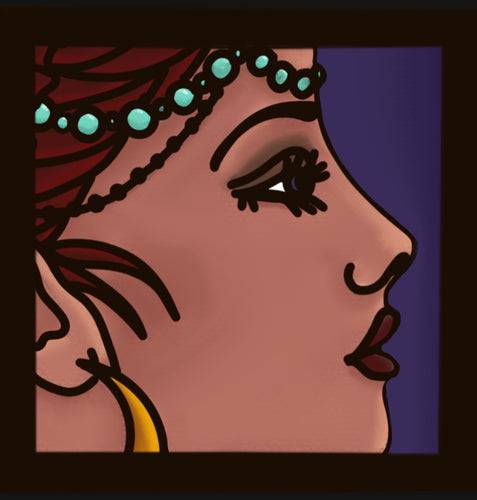 OL3289 - MDF Ladder Insert Tile - Doodle Tattoo Side woman - Olifantjie - Wooden - MDF - Lasercut - Blank - Craft - Kit - Mixed Media - UK