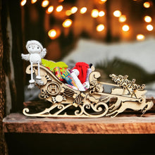 OL3395 - MDF 3d Large Sleigh - Style 5 sweets Initial - Olifantjie - Wooden - MDF - Lasercut - Blank - Craft - Kit - Mixed Media - UK