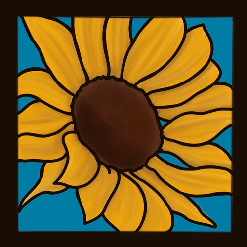 OL3282 - MDF Ladder Insert Tile - Doodle Sunflower 3 - Olifantjie - Wooden - MDF - Lasercut - Blank - Craft - Kit - Mixed Media - UK