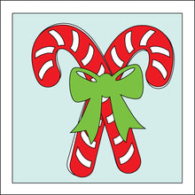 OL3358 - MDF Ladder Insert Tile -  Candy Canes - Olifantjie - Wooden - MDF - Lasercut - Blank - Craft - Kit - Mixed Media - UK