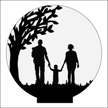 OL4942 - MDF Silhouette People Family - 4 or more People Themed Circle - Freestanding or Hanging/no holes - Acrylic white, or clear or MDF Circle - Olifantjie - Wooden - MDF - Lasercut - Blank - Craft - Kit - Mixed Media - UK