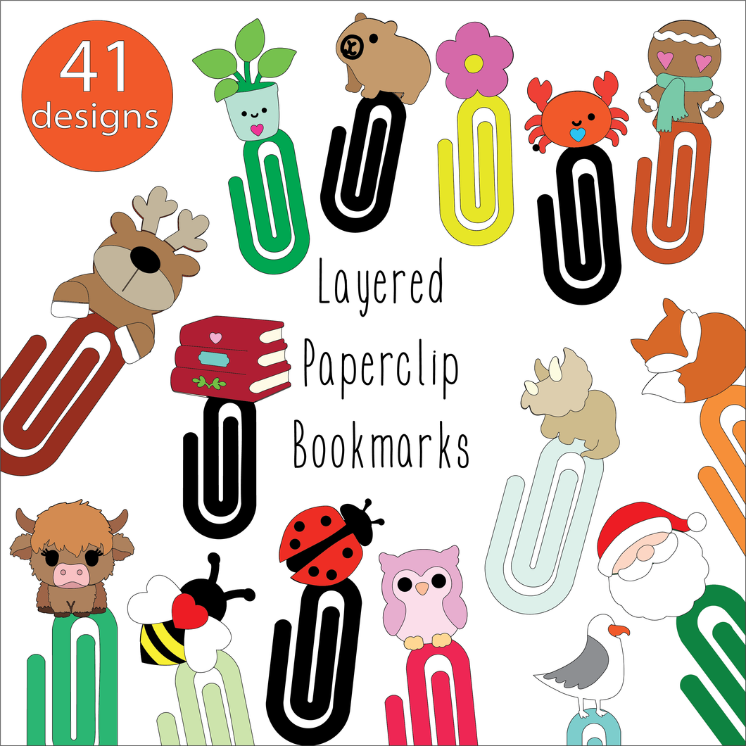 OL6163 - MDF Layered Themed Paperclip Bookmarks -choose 1