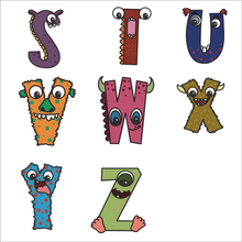 OL6086 - Wall Plaques upto 60cm (optional backing + hanging) - Monster Letters - select one - Olifantjie - Wooden - MDF - Lasercut - Blank - Craft - Kit - Mixed Media - UK