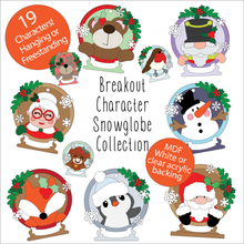 OL6106 MDF Breakout Character Hanging or Freestanding Snowglobes - Choice of 19 Characters - Optional Backing - Olifantjie - Wooden - MDF - Lasercut - Blank - Craft - Kit - Mixed Media - UK