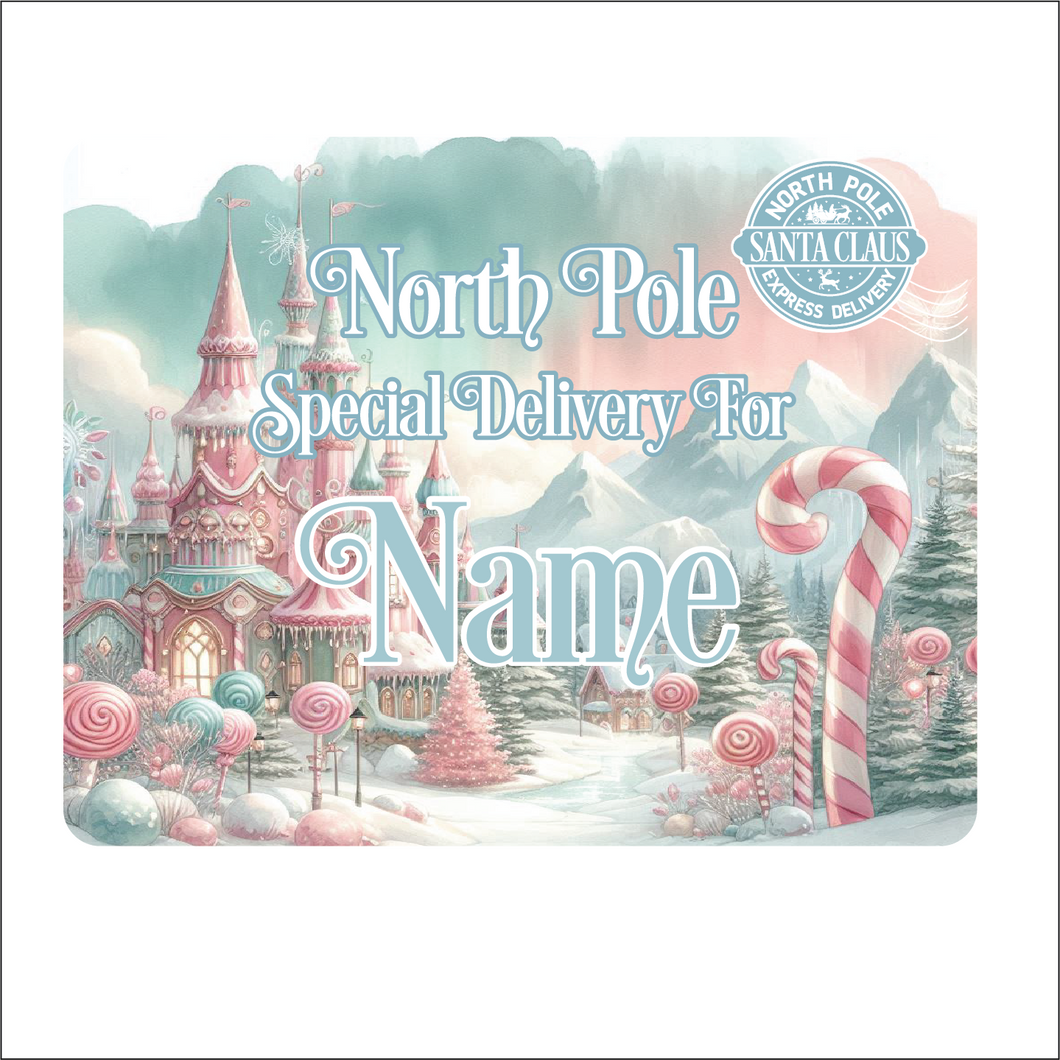 UV822 - UVDTF - DECAL ONLY - Personalised Northpole Christmas Eve Box Upto 4 names - Magical Winter Wonderland Blue - Olifantjie - Wooden - MDF - Lasercut - Blank - Craft - Kit - Mixed Media - UK