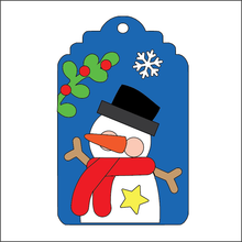 NO784 - MDF 2 Sizes Christmas Hanging Bauble - Snowman Tag Style 3 - Olifantjie - Wooden - MDF - Lasercut - Blank - Craft - Kit - Mixed Media - UK