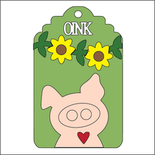 NO790 - MDF 3 Sizes Farm Hanging Bauble - Pig Tag - Olifantjie - Wooden - MDF - Lasercut - Blank - Craft - Kit - Mixed Media - UK