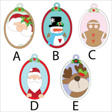 NO799 - MDF Oval Frame Christmas Hangings (2 sizes 5 options) - Olifantjie - Wooden - MDF - Lasercut - Blank - Craft - Kit - Mixed Media - UK