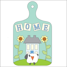 NO868 - MDF House and Sheep Chopping Board - Olifantjie - Wooden - MDF - Lasercut - Blank - Craft - Kit - Mixed Media - UK