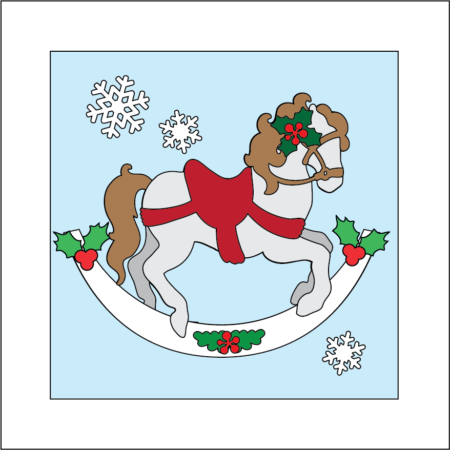 OL5402 - MDF Ladder Insert Tile - Rocking Horse - Olifantjie - Wooden - MDF - Lasercut - Blank - Craft - Kit - Mixed Media - UK