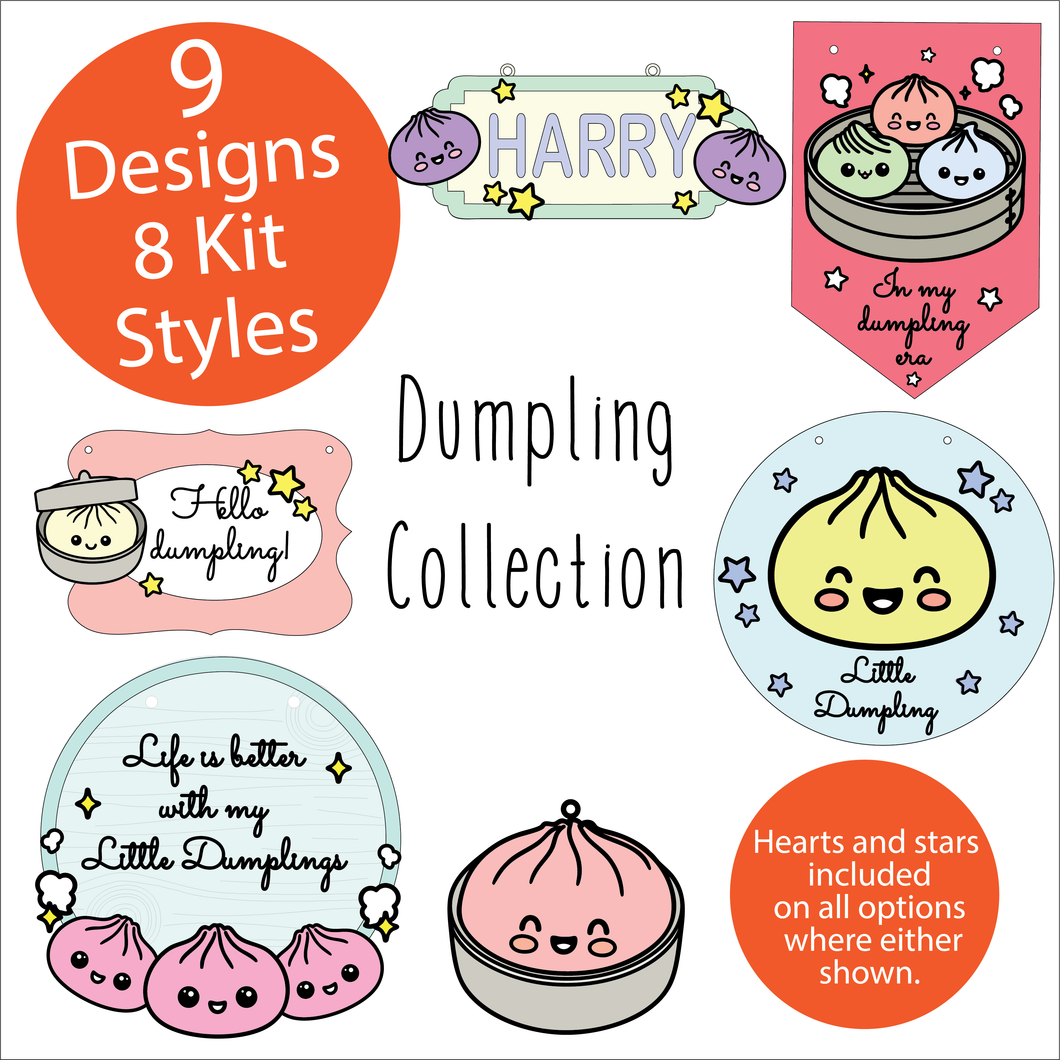 OL6142 - MDF Dumpling Doodle Collection - choose one product and character type - Olifantjie - Wooden - MDF - Lasercut - Blank - Craft - Kit - Mixed Media - UK