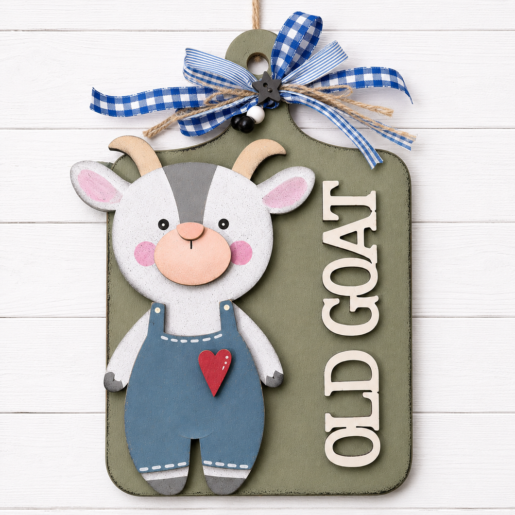 NO873 - MDF Old Goat Chopping Board Tag - Olifantjie - Wooden - MDF - Lasercut - Blank - Craft - Kit - Mixed Media - UK