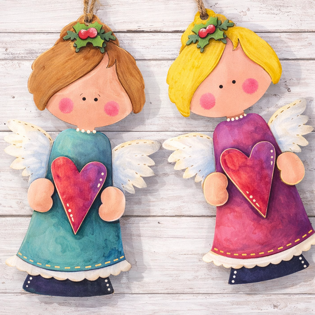 NO813 - MDF Angel hanging Christmas decoration - 2 sizes