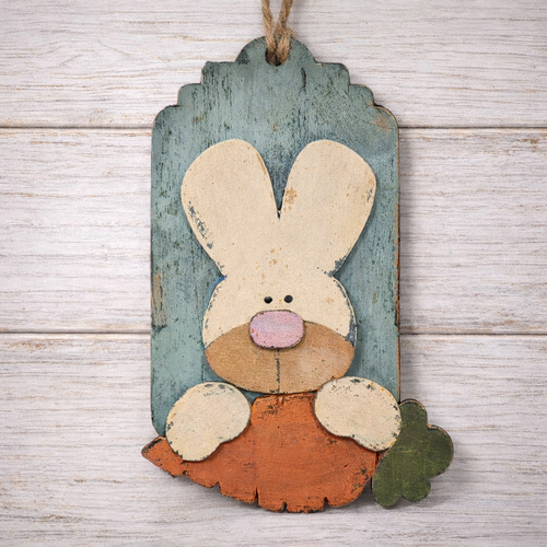 NO811 - MDF Easter Bunny Tag hanging Easter decoration