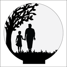 OL4940 - MDF Silhouette People Family - 2 People Themed Circle - Freestanding or Hanging/no holes - Acrylic white, or clear or MDF Circle - Olifantjie - Wooden - MDF - Lasercut - Blank - Craft - Kit - Mixed Media - UK