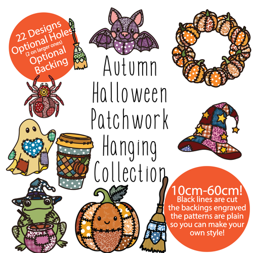 OL6092 - Wall Plaques upto 60cm (optional backing + hanging) - Naive Halloween Character Collection - select one - Olifantjie - Wooden - MDF - Lasercut - Blank - Craft - Kit - Mixed Media - UK