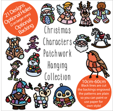 OL6110 - Wall Plaques upto 60cm (optional backing + hanging) -  Patchwork Christmas Characters Collection   - select one