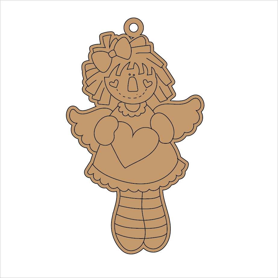 NO513 - MDF 2 Sizes - Engraved Fairy Love Angel Annie - Olifantjie - Wooden - MDF - Lasercut - Blank - Craft - Kit - Mixed Media - UK