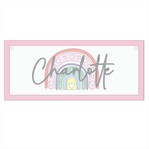 OL5203 - MDF Layered Framed Personalised Heart Rainbow Frame Frame large - Olifantjie - Wooden - MDF - Lasercut - Blank - Craft - Kit - Mixed Media - UK