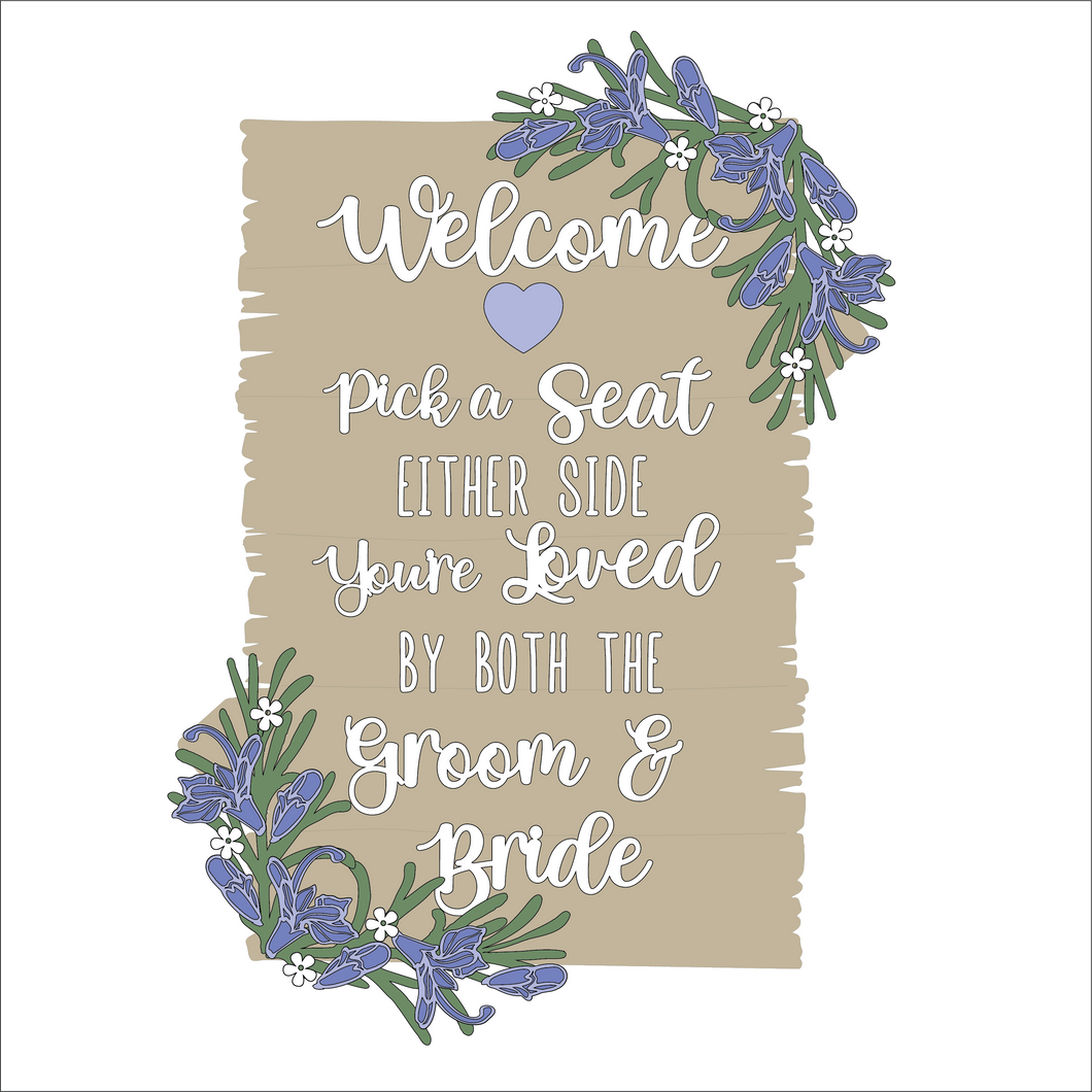 OL5096 - MDF Large Pick a Seat either side sign - Rosemary Theme - Olifantjie - Wooden - MDF - Lasercut - Blank - Craft - Kit - Mixed Media - UK