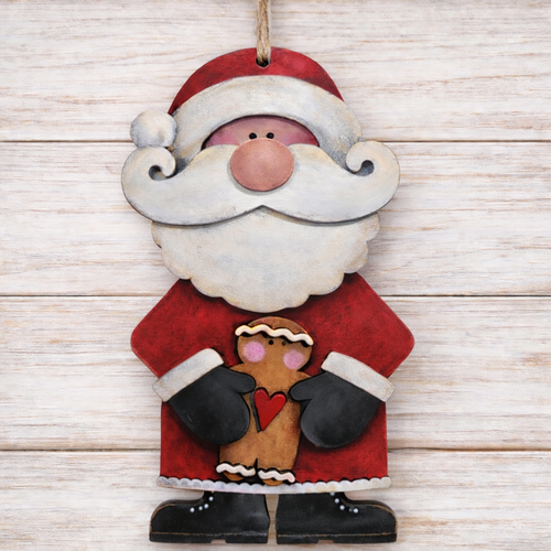 NO844 - MDF Santa Gingerbread hanging Christmas decoration - 2 sizes