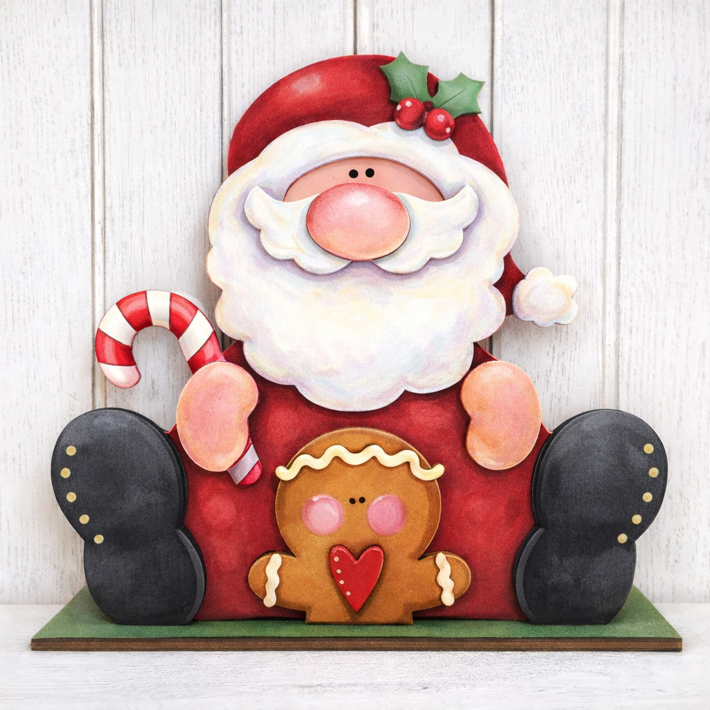 NO845 - MDF Large Freestanding Santa Gingerbread Scene