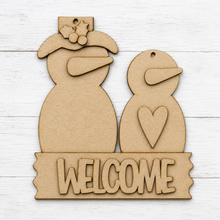 NO928 - MDF Snowman Couple Hanging Bauble - 2 sizes
