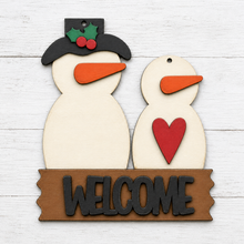 NO928 - MDF Snowman Couple Hanging Bauble - 2 sizes