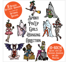 OL6154 - Wall Plaques upto 60cm (optional backing + hanging) -  Spooky Pin Up Character Collection   - select one