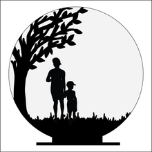 OL4940 - MDF Silhouette People Family - 2 People Themed Circle - Freestanding or Hanging/no holes - Acrylic white, or clear or MDF Circle - Olifantjie - Wooden - MDF - Lasercut - Blank - Craft - Kit - Mixed Media - UK