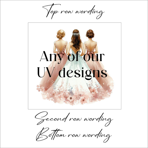 UV977 - UVDTF - DECAL ONLY - Any personalised decal with upto three rows of wording 6.5cm or 8.5cm - Olifantjie - Wooden - MDF - Lasercut - Blank - Craft - Kit - Mixed Media - UK