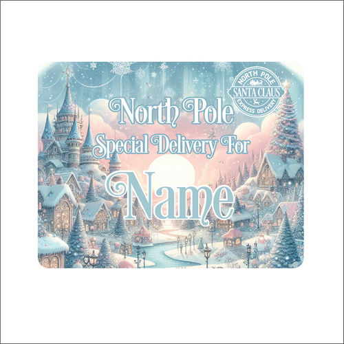 UV817 - UVDTF - DECAL ONLY - Personalised Northpole Christmas Eve Box Upto 4 names - Winter Wonderland Blue - Olifantjie - Wooden - MDF - Lasercut - Blank - Craft - Kit - Mixed Media - UK