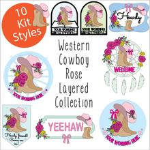 OL6103 - MDF Western Cowboy Rose Layered Collection - choose one product - Olifantjie - Wooden - MDF - Lasercut - Blank - Craft - Kit - Mixed Media - UK