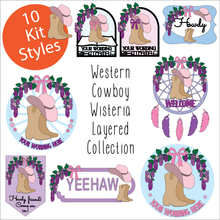 OL6102 - MDF Western Cowboy Wisteria Layered Collection - choose one product - Olifantjie - Wooden - MDF - Lasercut - Blank - Craft - Kit - Mixed Media - UK