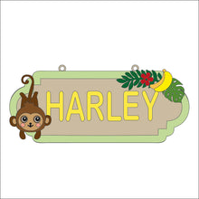 SS154 - MDF Cute Monkey style 2 Personalised Street Sign - Medium (8 letters) - Olifantjie - Wooden - MDF - Lasercut - Blank - Craft - Kit - Mixed Media - UK
