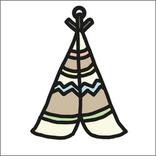 OL1876 - MDF Doodle Tribal Theme Hanging -  Teepee - Olifantjie - Wooden - MDF - Lasercut - Blank - Craft - Kit - Mixed Media - UK