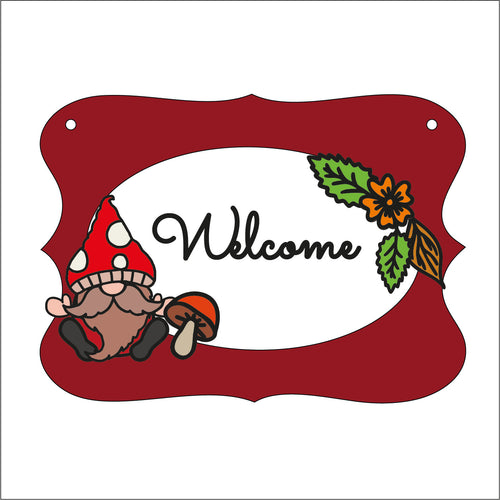 OP116 - MDF Doodle Woodland Gonk Themed Personalised Plaque - Gnome 1 - Olifantjie - Wooden - MDF - Lasercut - Blank - Craft - Kit - Mixed Media - UK