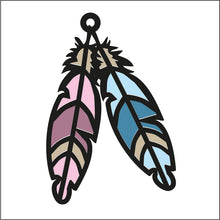 OL1869 - MDF Doodle Tribal Theme Hanging -  Feathers - Olifantjie - Wooden - MDF - Lasercut - Blank - Craft - Kit - Mixed Media - UK