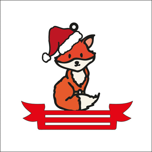 OL2606 - MDF Note Holder - Fox 2 - with additional banner - Olifantjie - Wooden - MDF - Lasercut - Blank - Craft - Kit - Mixed Media - UK