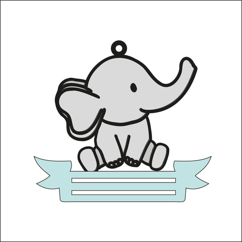 OL2607 - MDF Note Holder - Elephant 1 - with additional banner - Olifantjie - Wooden - MDF - Lasercut - Blank - Craft - Kit - Mixed Media - UK