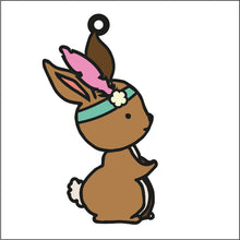 OL1870 - MDF Doodle Tribal Animal Hanging -  Tribal Bunny - Olifantjie - Wooden - MDF - Lasercut - Blank - Craft - Kit - Mixed Media - UK