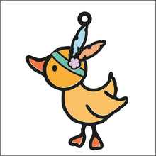 OL1872 - MDF Doodle Tribal Animal Hanging -  Tribal Duck - Olifantjie - Wooden - MDF - Lasercut - Blank - Craft - Kit - Mixed Media - UK