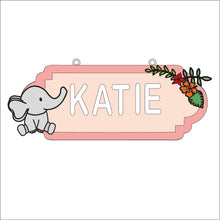 SS176 - MDF Doodle Jungle - Elephant style 2 Personalised Street Sign - Medium (8 letters) - Olifantjie - Wooden - MDF - Lasercut - Blank - Craft - Kit - Mixed Media - UK