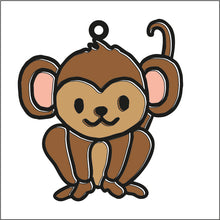 OL1784 - MDF  doodle jungle hanging - Monkey 1 - Olifantjie - Wooden - MDF - Lasercut - Blank - Craft - Kit - Mixed Media - UK